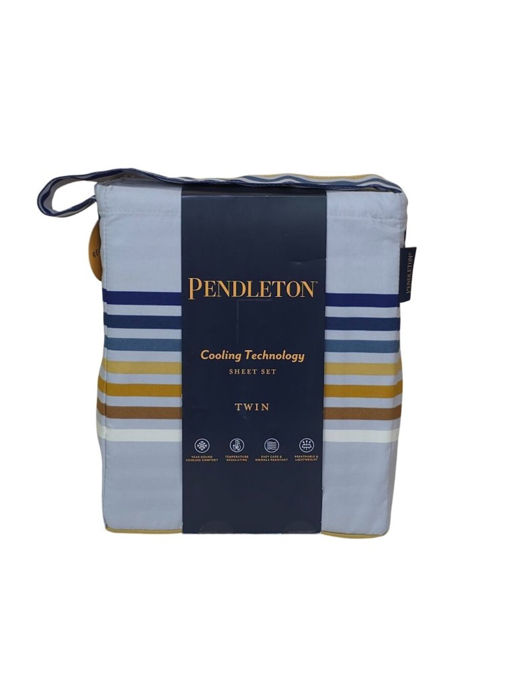 Pendleton Cooling Technology Twin Sheet Set Gray Westland Stripe Easy Care